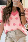 Rose Red Polka Dot Top
