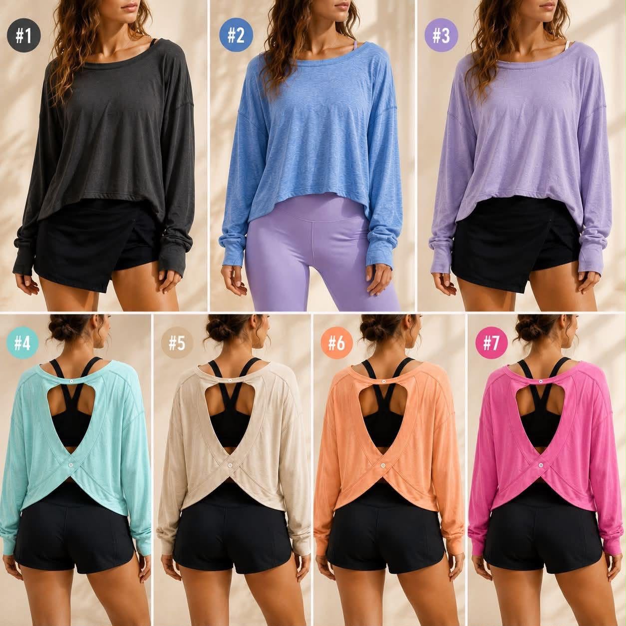 Long Sleeve Open Back Top PREORDER