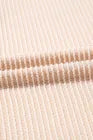 Parchment Corded Knit Crew Neck Puff Sleeve Mini Dress w/ Pockets