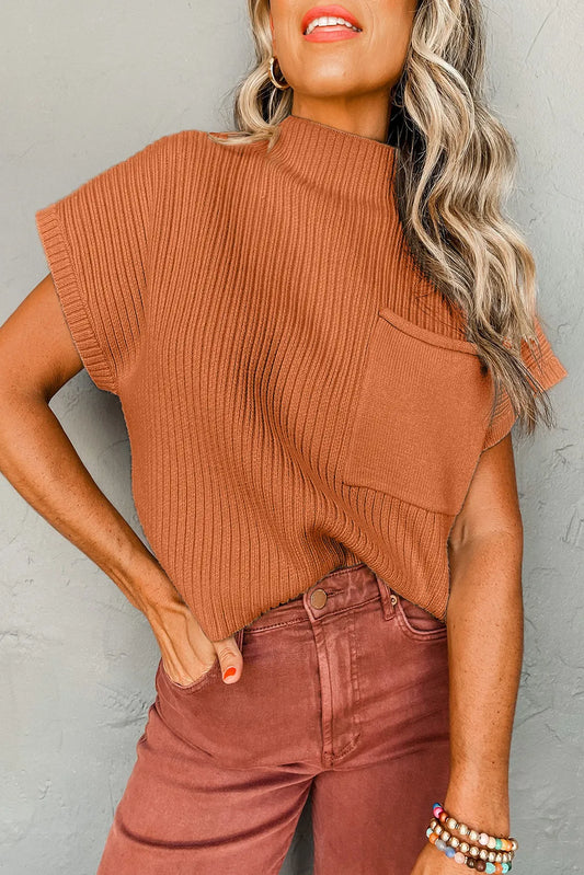 Gold Flame Ribbed Knit Sweater PREORDER