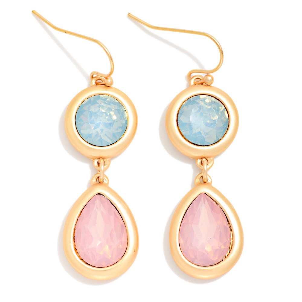 Acetate Circle Teardrop Earrings
