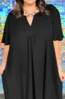 Black Plus Size Solid Dress