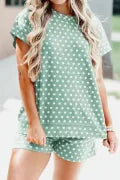 Green Polka Dot Short Set