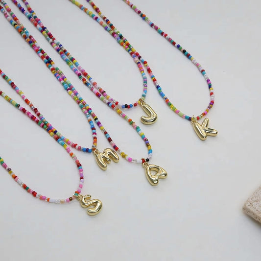 Beaded Initial Necklace