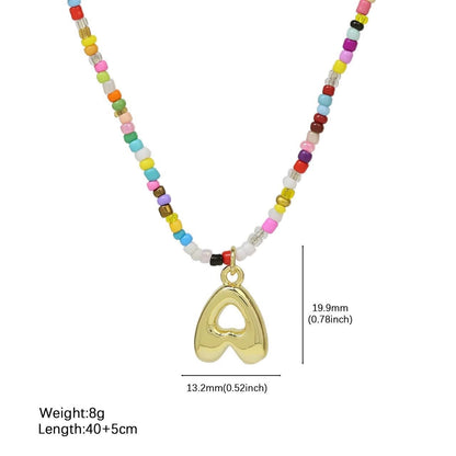 Beaded Initial Necklace
