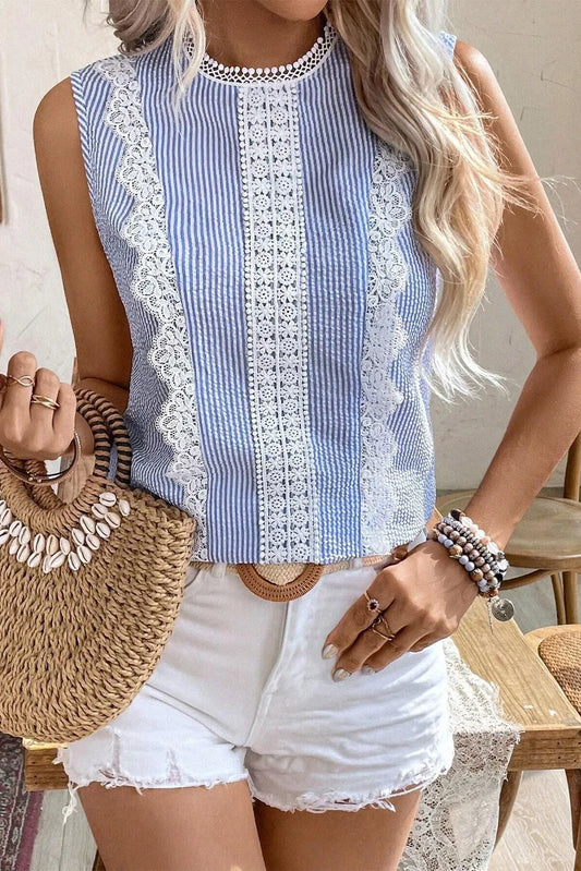 Sky Blue Stripe Tank
