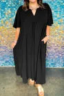 Black Plus Size Solid Dress