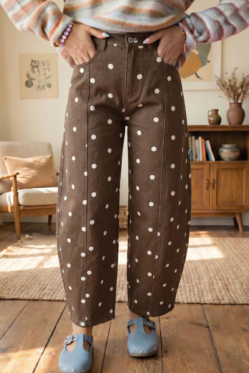 Brown Polka Dot Jeans